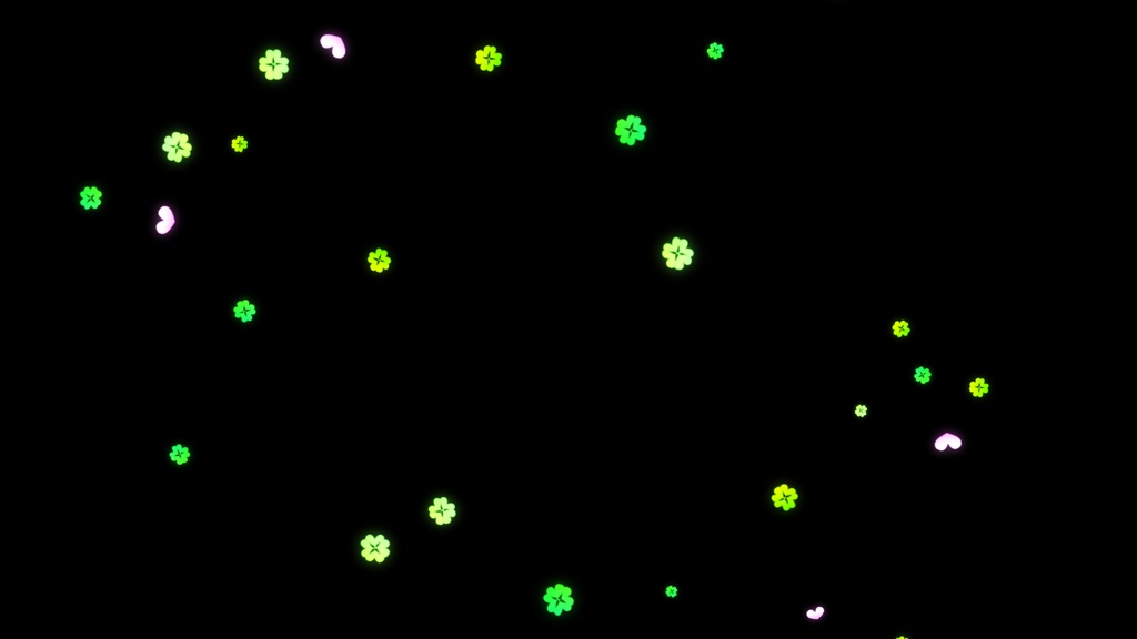 【四つ葉のクローバー1】動く素材・透過素材・動画途中・エンディング・OBSで使える
