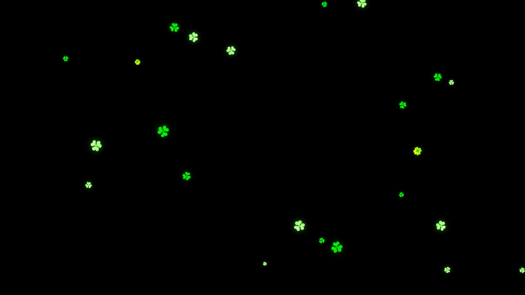【三つ葉のクローバー1】動く素材・透過素材・動画途中・エンディング・OBSで使える