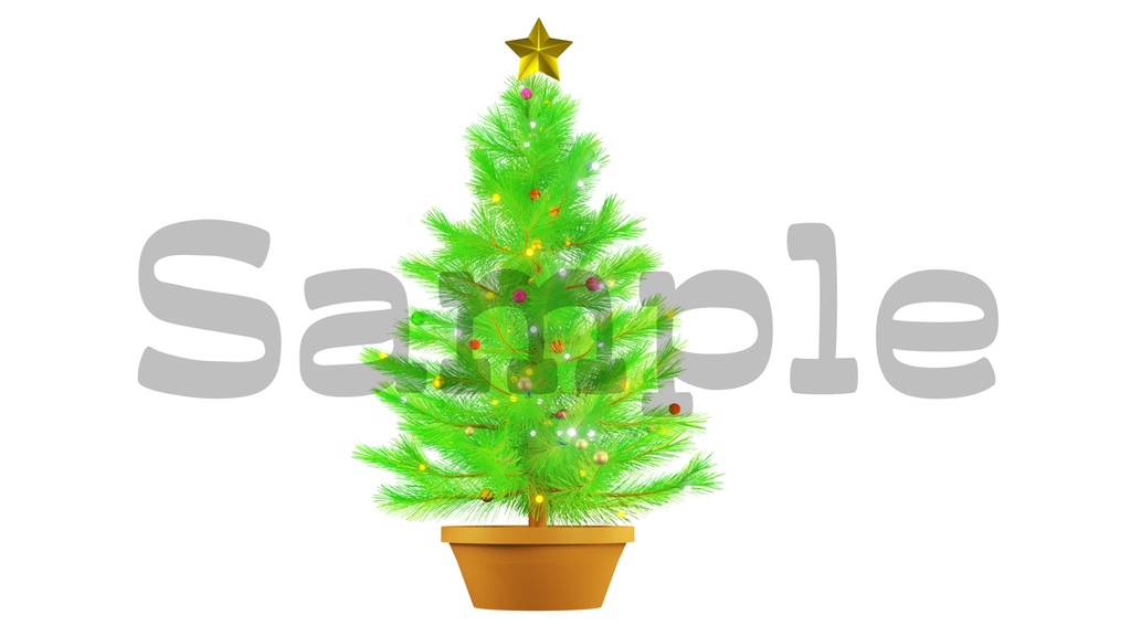 【クリスマスツリー画像】10色展開・透過素材・動画途中・エンディング・OBSで使える