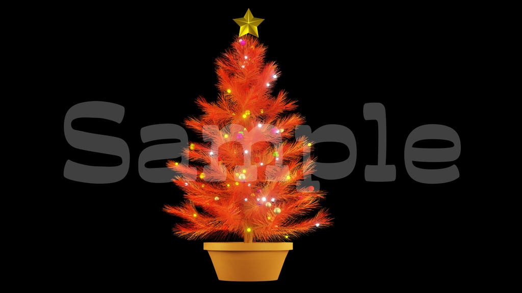 【クリスマスツリー画像】10色展開・透過素材・動画途中・エンディング・OBSで使える
