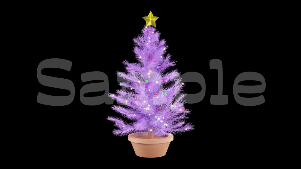 【クリスマスツリー画像】10色展開・透過素材・動画途中・エンディング・OBSで使える