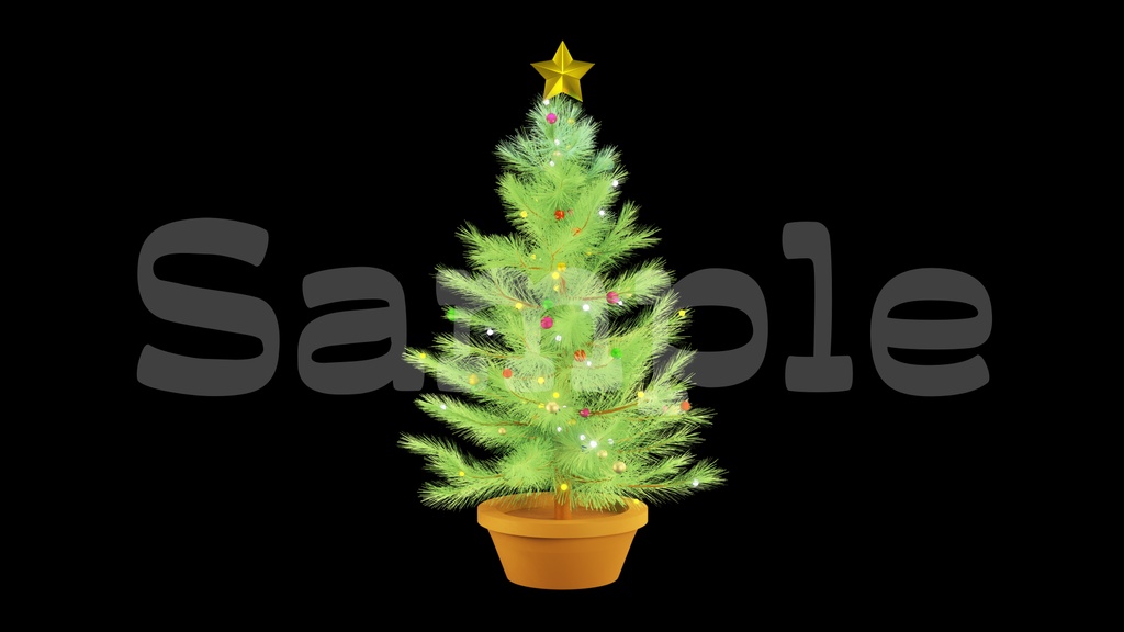 【クリスマスツリー画像】10色展開・透過素材・動画途中・エンディング・OBSで使える