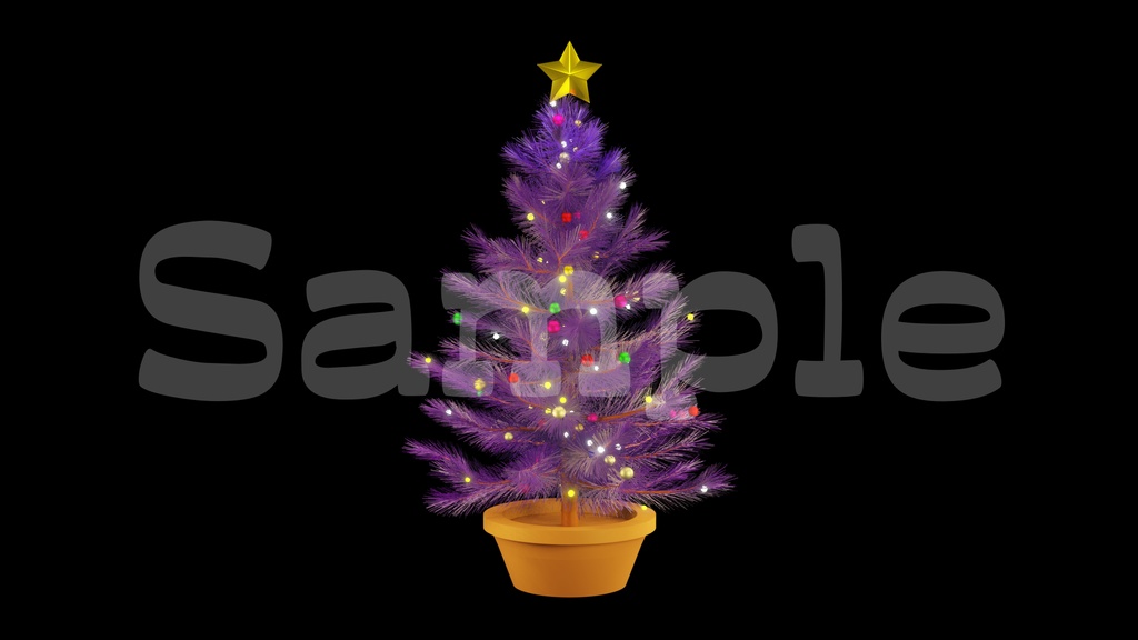 【クリスマスツリー画像】10色展開・透過素材・動画途中・エンディング・OBSで使える