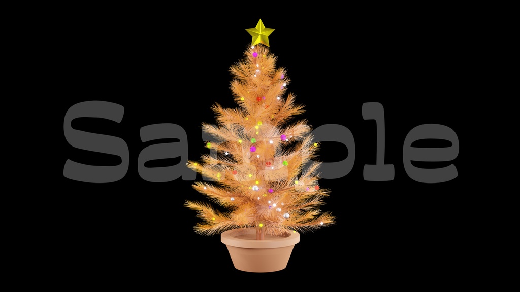 【クリスマスツリー画像】10色展開・透過素材・動画途中・エンディング・OBSで使える