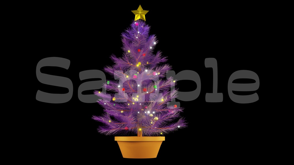 【クリスマスツリー画像】10色展開・透過素材・動画途中・エンディング・OBSで使える