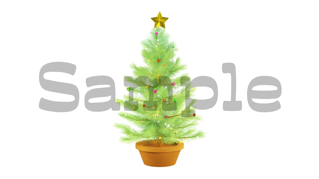 【クリスマスツリー画像】10色展開・透過素材・動画途中・エンディング・OBSで使える