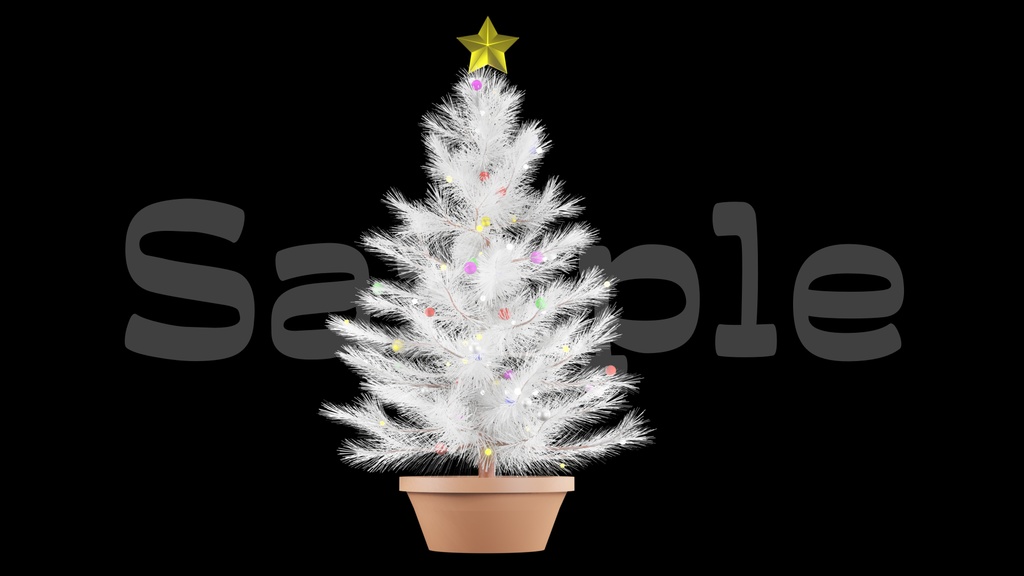 【クリスマスツリー画像】10色展開・透過素材・動画途中・エンディング・OBSで使える