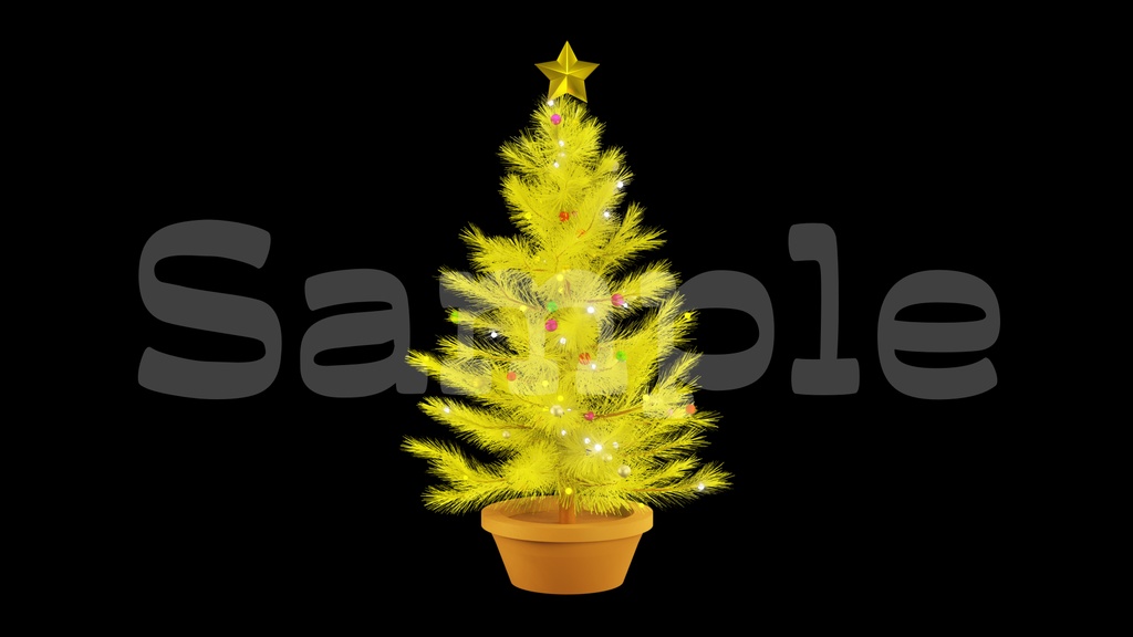 【クリスマスツリー画像】10色展開・透過素材・動画途中・エンディング・OBSで使える