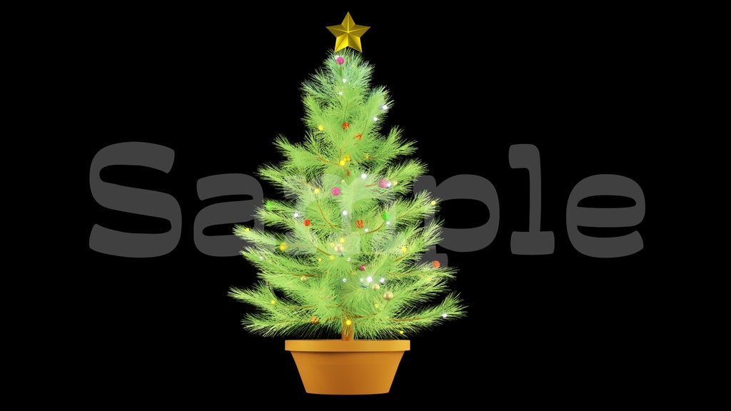【クリスマスツリー画像】10色展開・透過素材・動画途中・エンディング・OBSで使える