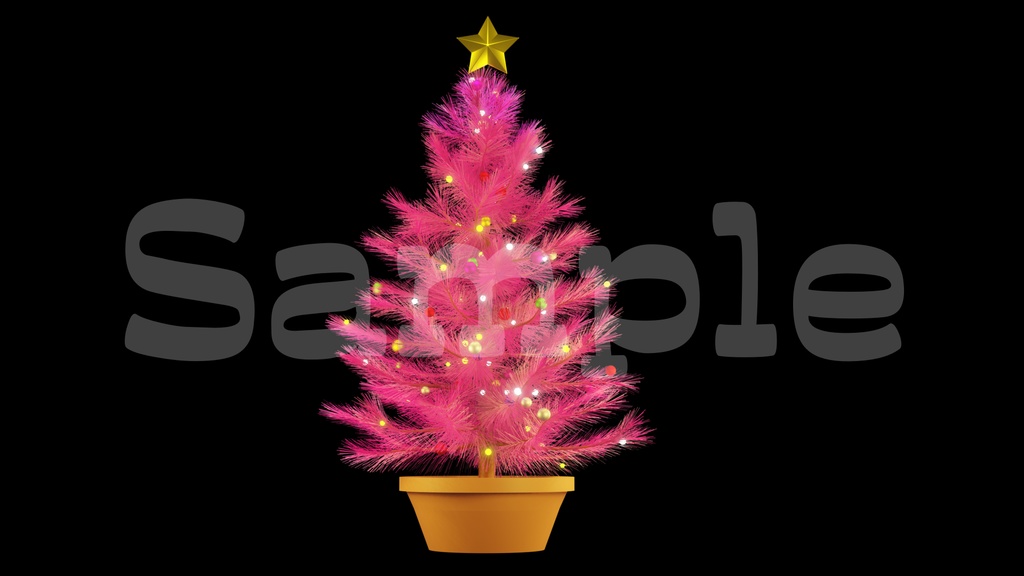 【クリスマスツリー画像】10色展開・透過素材・動画途中・エンディング・OBSで使える