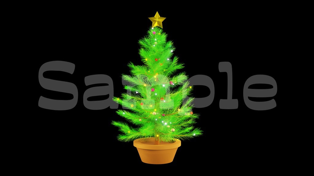 【クリスマスツリー画像】10色展開・透過素材・動画途中・エンディング・OBSで使える