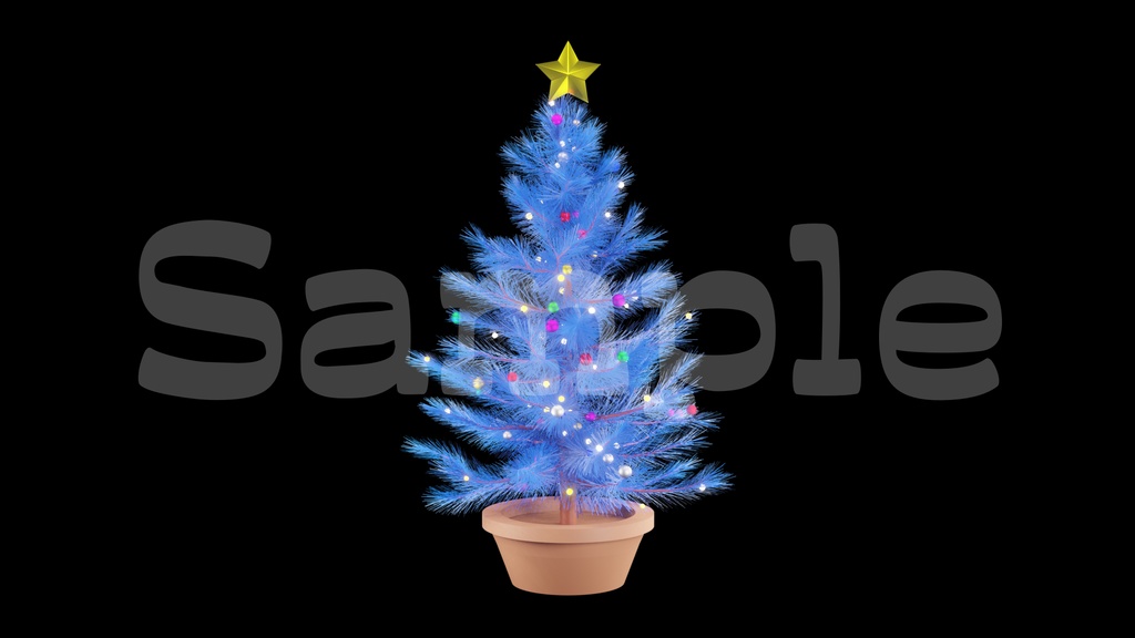 【クリスマスツリー画像】10色展開・透過素材・動画途中・エンディング・OBSで使える