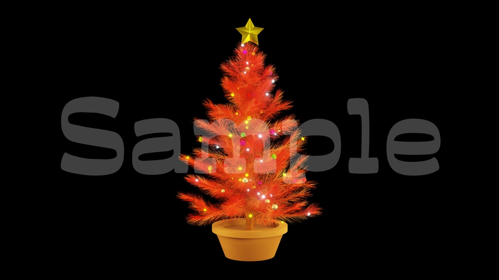 【クリスマスツリー画像】10色展開・透過素材・動画途中・エンディング・OBSで使える