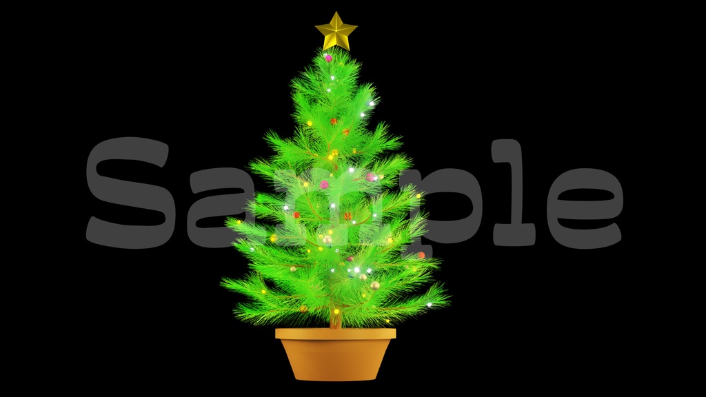 【クリスマスツリー画像】10色展開・透過素材・動画途中・エンディング・OBSで使える