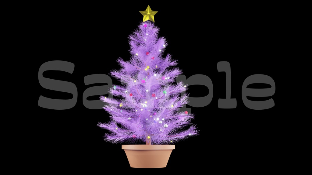 【クリスマスツリー画像】10色展開・透過素材・動画途中・エンディング・OBSで使える