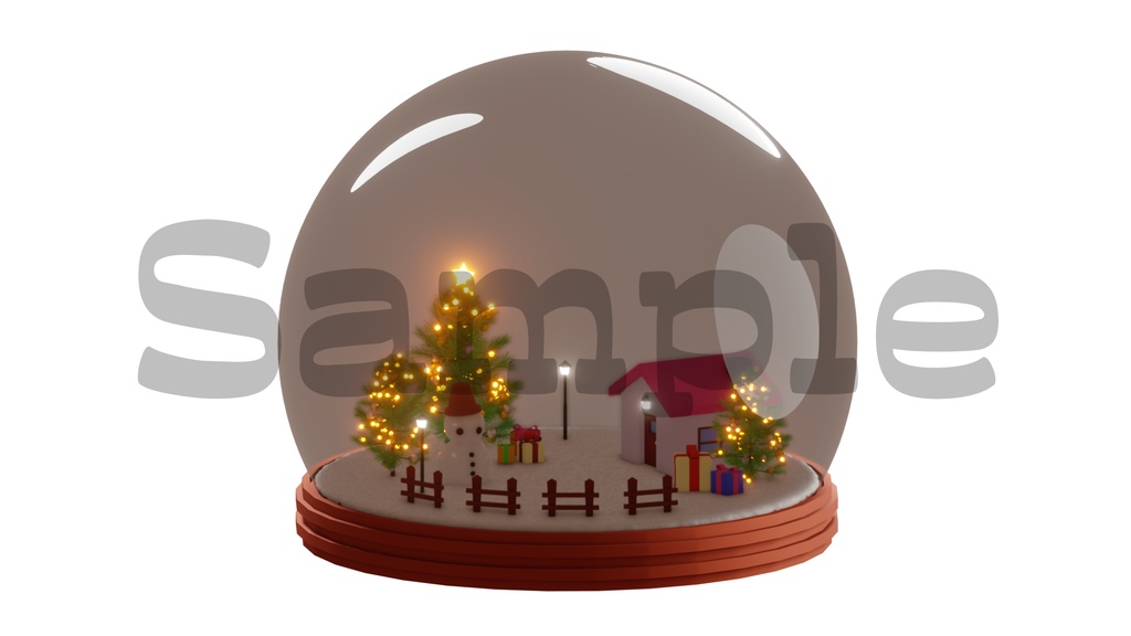 【スノードームの画像】透過素材・動画途中・エンディング・OBSで使える
