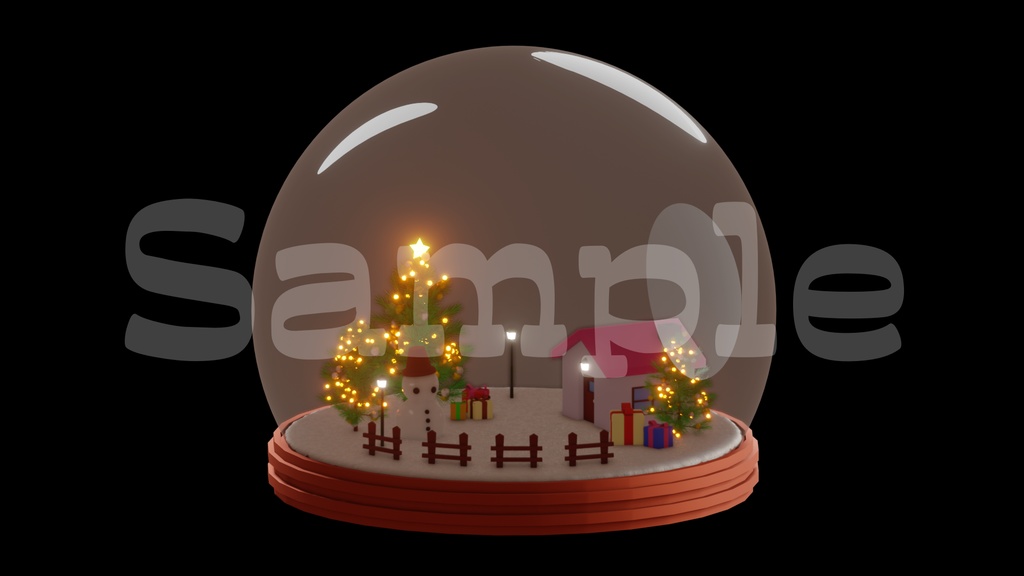【スノードームの画像】透過素材・動画途中・エンディング・OBSで使える