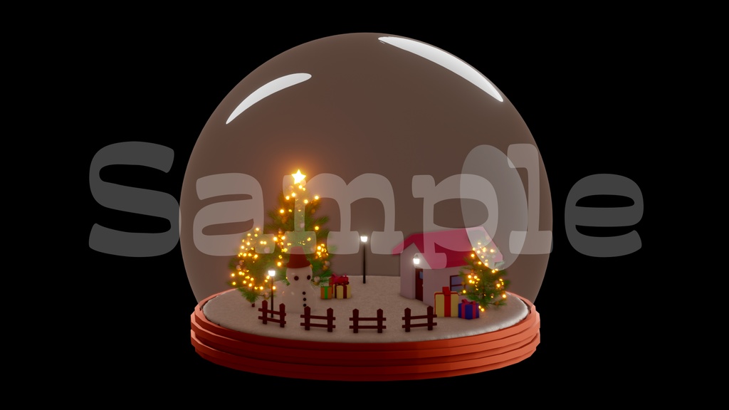【光るスノードーム】光る素材・透過素材・ループ素材・動画途中・エンディング・OBSで使える