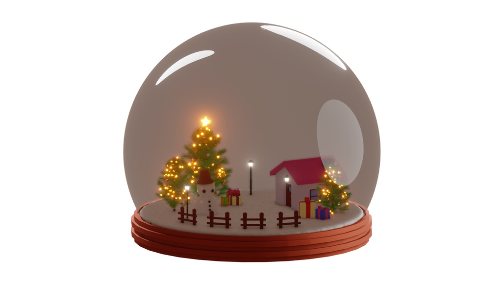 【光るスノードーム】光る素材・透過素材・ループ素材・動画途中・エンディング・OBSで使える