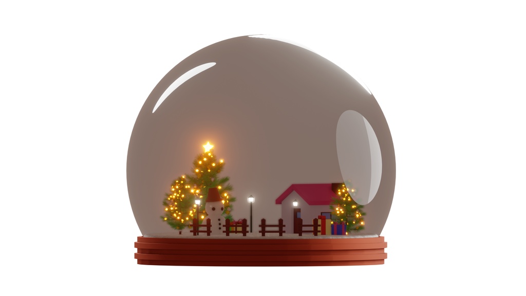 【光るスノードーム】光る素材・透過素材・ループ素材・動画途中・エンディング・OBSで使える