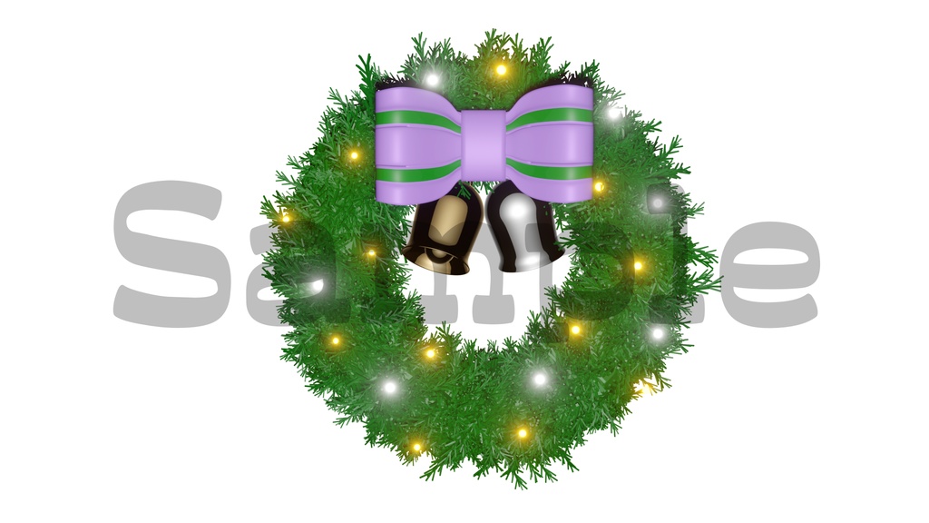 【光るクリスマスリース1】10色展開・光る素材・透過素材・ループ素材・動画途中・エンディング・OBSで使える