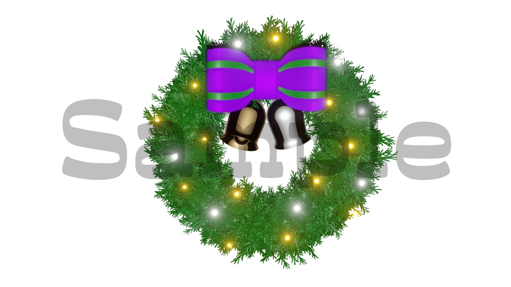 【光るクリスマスリース1】10色展開・光る素材・透過素材・ループ素材・動画途中・エンディング・OBSで使える
