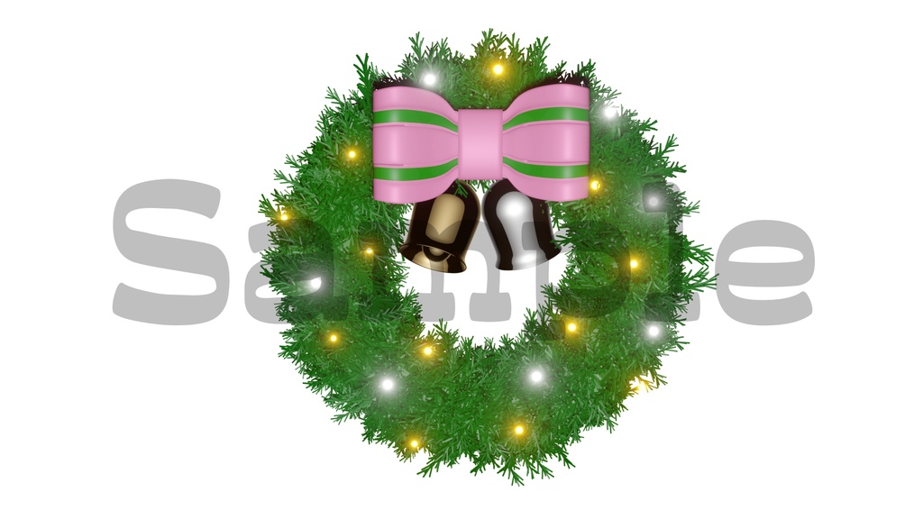 【光るクリスマスリース1】10色展開・光る素材・透過素材・ループ素材・動画途中・エンディング・OBSで使える