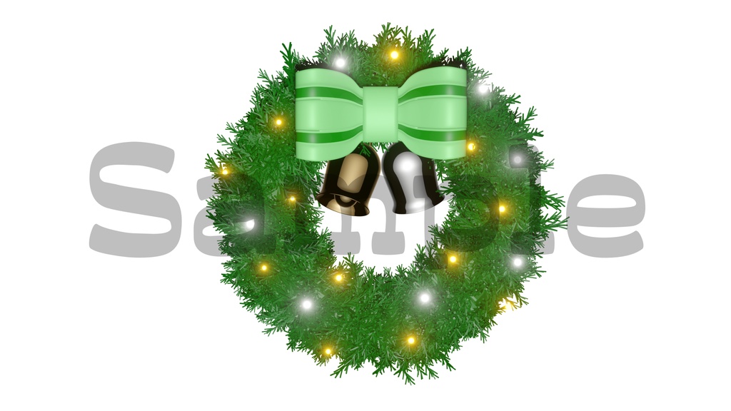 【光るクリスマスリース1】10色展開・光る素材・透過素材・ループ素材・動画途中・エンディング・OBSで使える