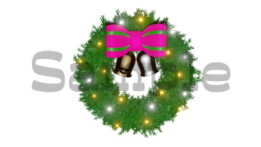 【光るクリスマスリース1】10色展開・光る素材・透過素材・ループ素材・動画途中・エンディング・OBSで使える