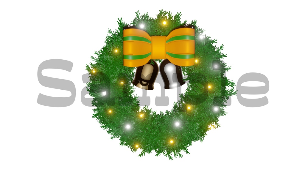 【光るクリスマスリース1】10色展開・光る素材・透過素材・ループ素材・動画途中・エンディング・OBSで使える