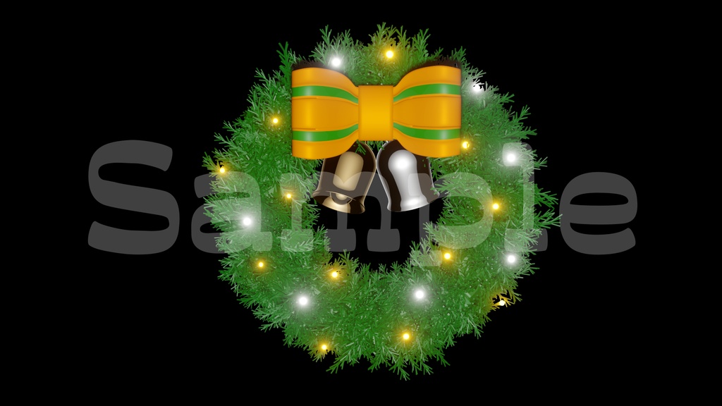 【光るクリスマスリース1】10色展開・光る素材・透過素材・ループ素材・動画途中・エンディング・OBSで使える