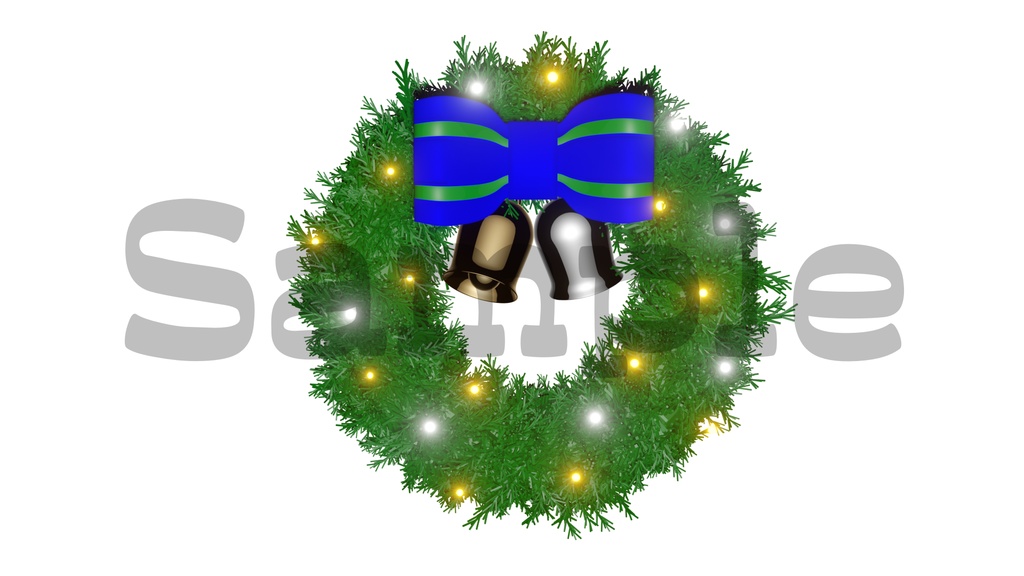 【光るクリスマスリース1】10色展開・光る素材・透過素材・ループ素材・動画途中・エンディング・OBSで使える