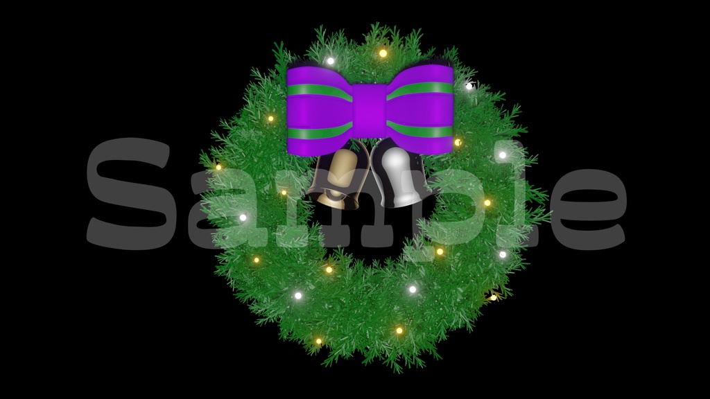 【クリスマスリース画像】透過素材・動画途中・エンディング・OBSで使える