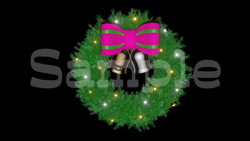 【クリスマスリース画像】透過素材・動画途中・エンディング・OBSで使える