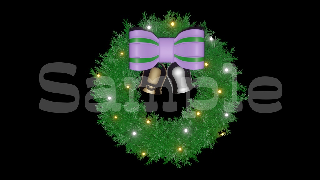 【クリスマスリース画像】透過素材・動画途中・エンディング・OBSで使える