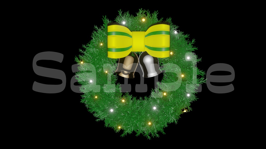 【クリスマスリース画像】透過素材・動画途中・エンディング・OBSで使える