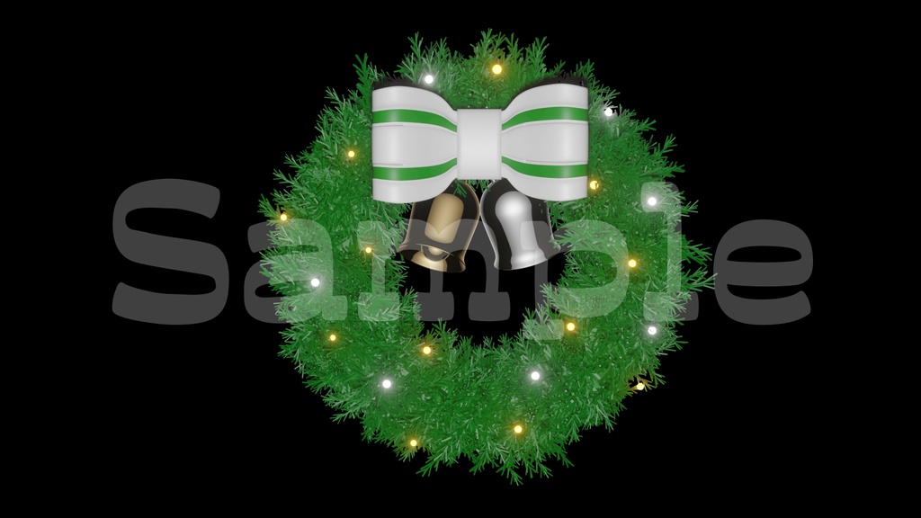 【クリスマスリース画像】透過素材・動画途中・エンディング・OBSで使える