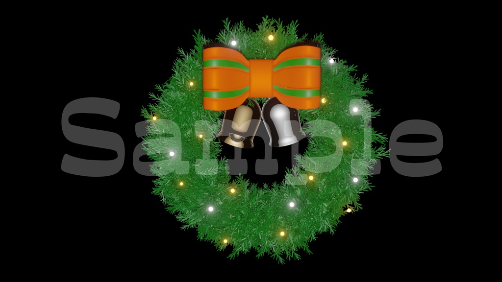 【クリスマスリース画像】透過素材・動画途中・エンディング・OBSで使える