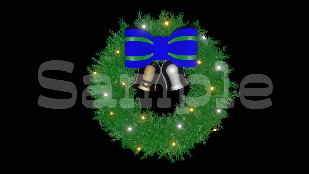 【クリスマスリース画像】透過素材・動画途中・エンディング・OBSで使える