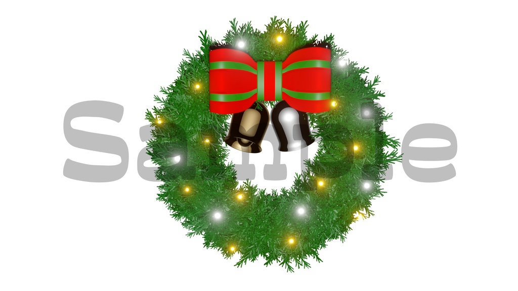 【光るクリスマスリース2】光る素材・透過素材・ループ素材・動画途中・エンディング・OBSで使える