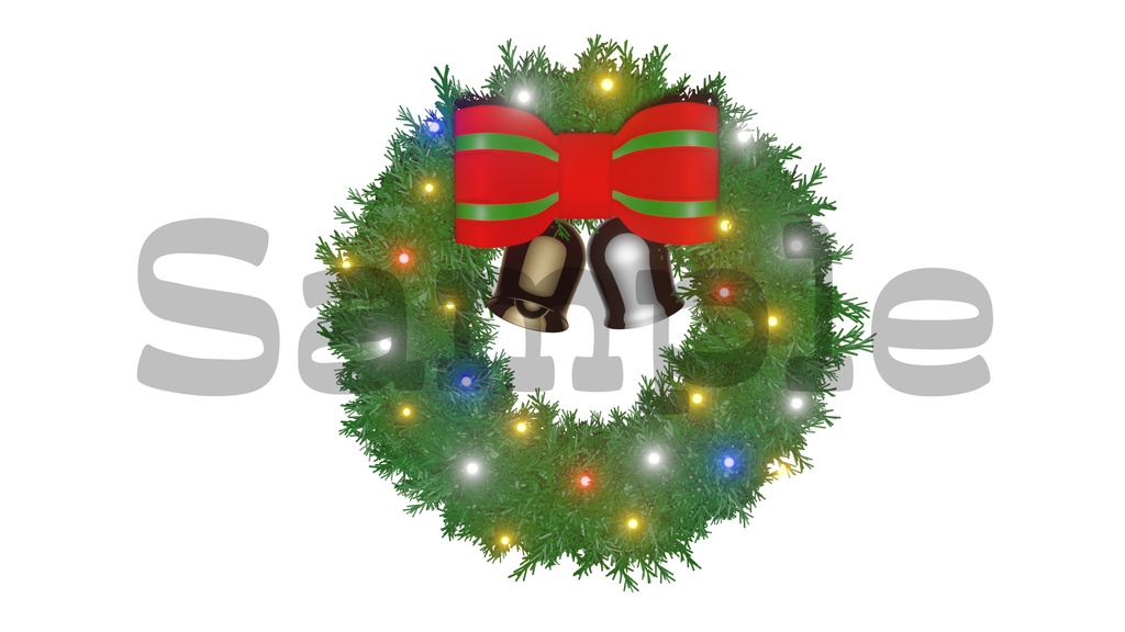 【光るクリスマスリース3】光る素材・透過素材・ループ素材・動画途中・エンディング・OBSで使える