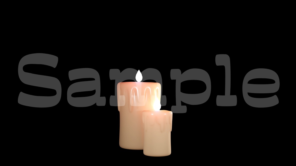 【火が揺れるロウソク2】動く素材・透過素材・ループ素材・動画途中・エンディング・OBSで使える