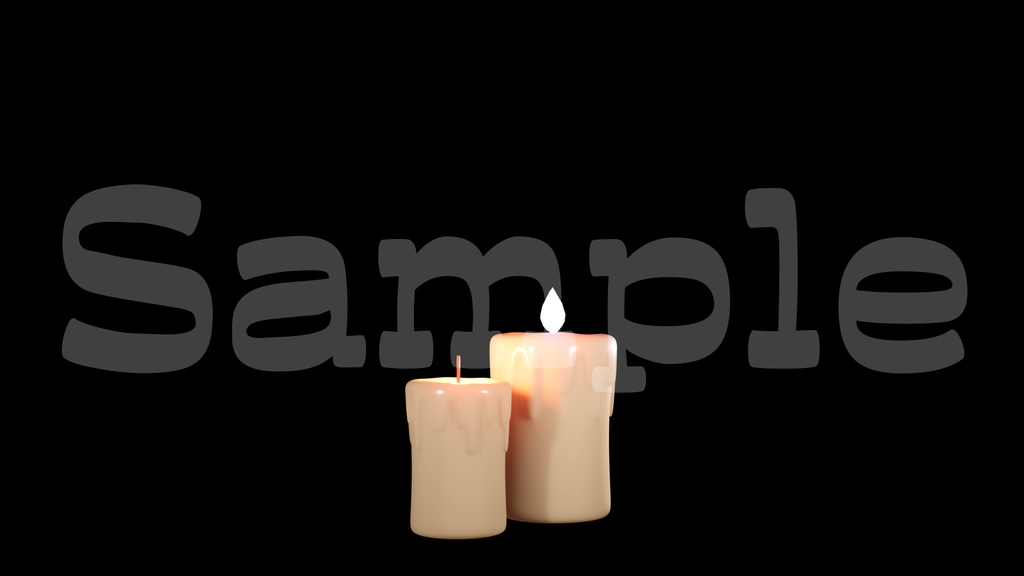 【火が揺れるロウソク2】動く素材・透過素材・ループ素材・動画途中・エンディング・OBSで使える