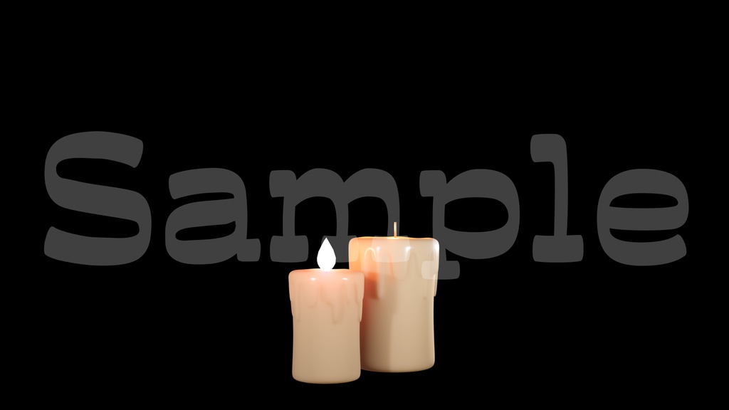 【火が揺れるロウソク2】動く素材・透過素材・ループ素材・動画途中・エンディング・OBSで使える