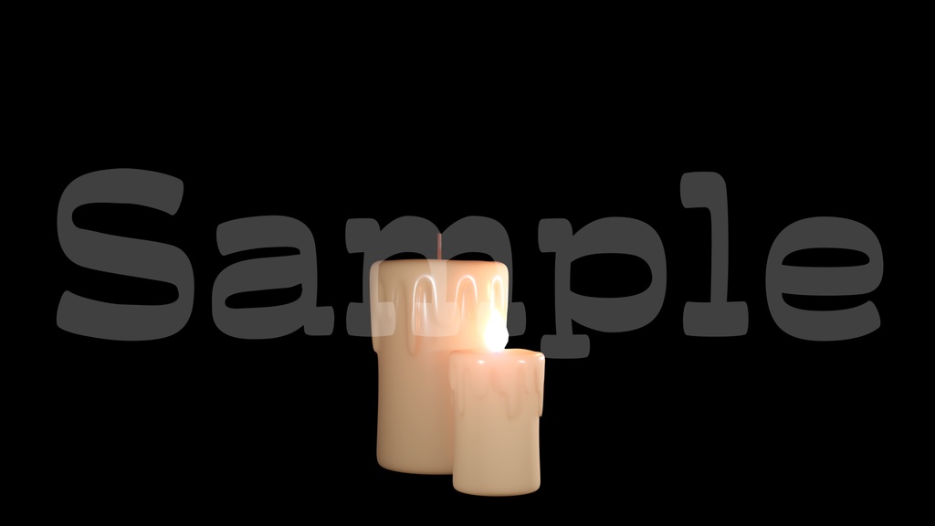 【火が揺れるロウソク2】動く素材・透過素材・ループ素材・動画途中・エンディング・OBSで使える