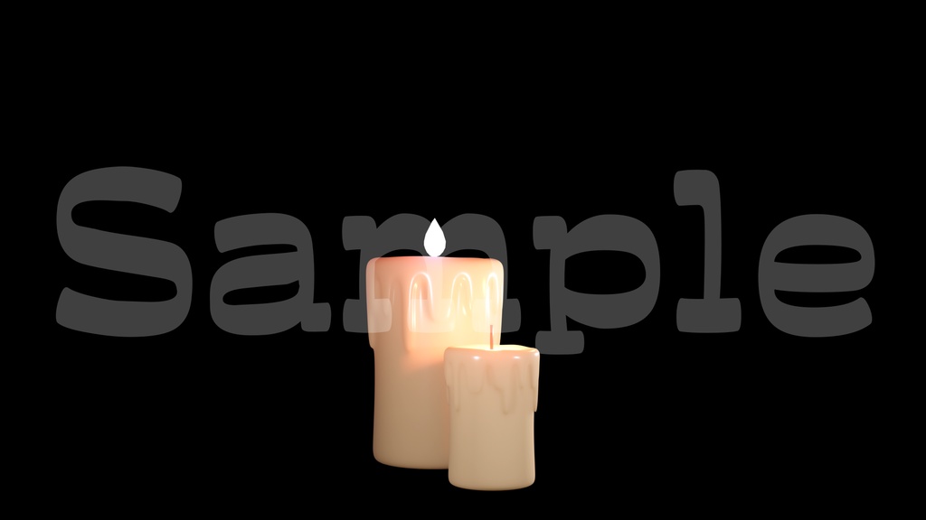 【火が揺れるロウソク2】動く素材・透過素材・ループ素材・動画途中・エンディング・OBSで使える