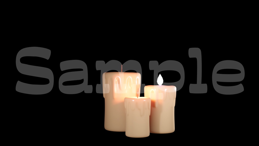 【火が揺れるロウソク3】動く素材・透過素材・ループ素材・動画途中・エンディング・OBSで使える