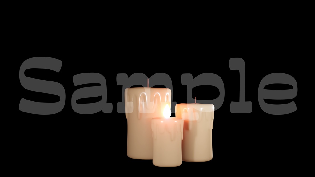 【火が揺れるロウソク3】動く素材・透過素材・ループ素材・動画途中・エンディング・OBSで使える