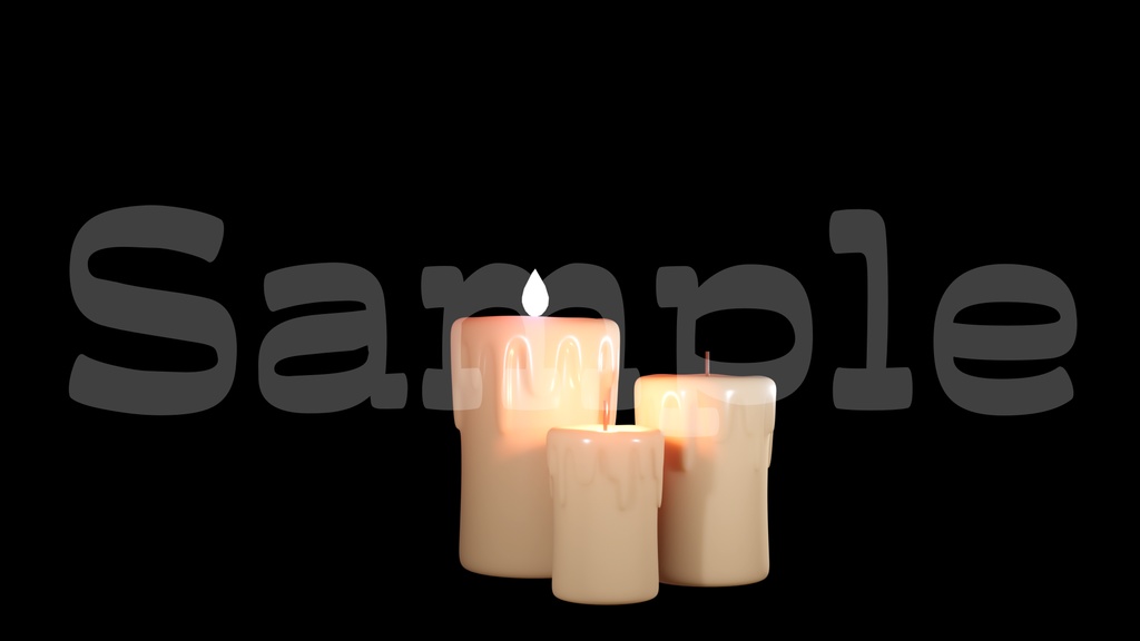 【火が揺れるロウソク3】動く素材・透過素材・ループ素材・動画途中・エンディング・OBSで使える