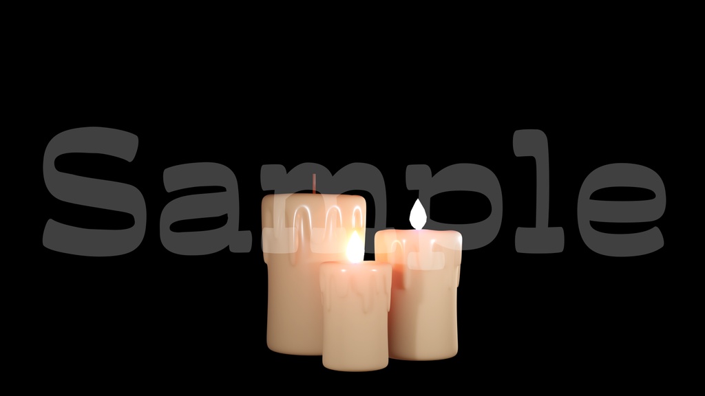 【火が揺れるロウソク3】動く素材・透過素材・ループ素材・動画途中・エンディング・OBSで使える